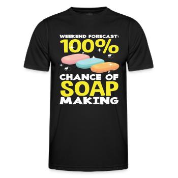 Prédiction du week-end : 100 % de chances de - T-shirt sport Homme - noir - Devant - AI Model Male 178 dark (178cm)