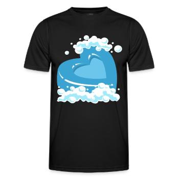Blaues Herz Mit Schaum Motiv - Männer Funktions-T-Shirt - Schwarz - Vorne - AI Model Male 178 dark (178cm)