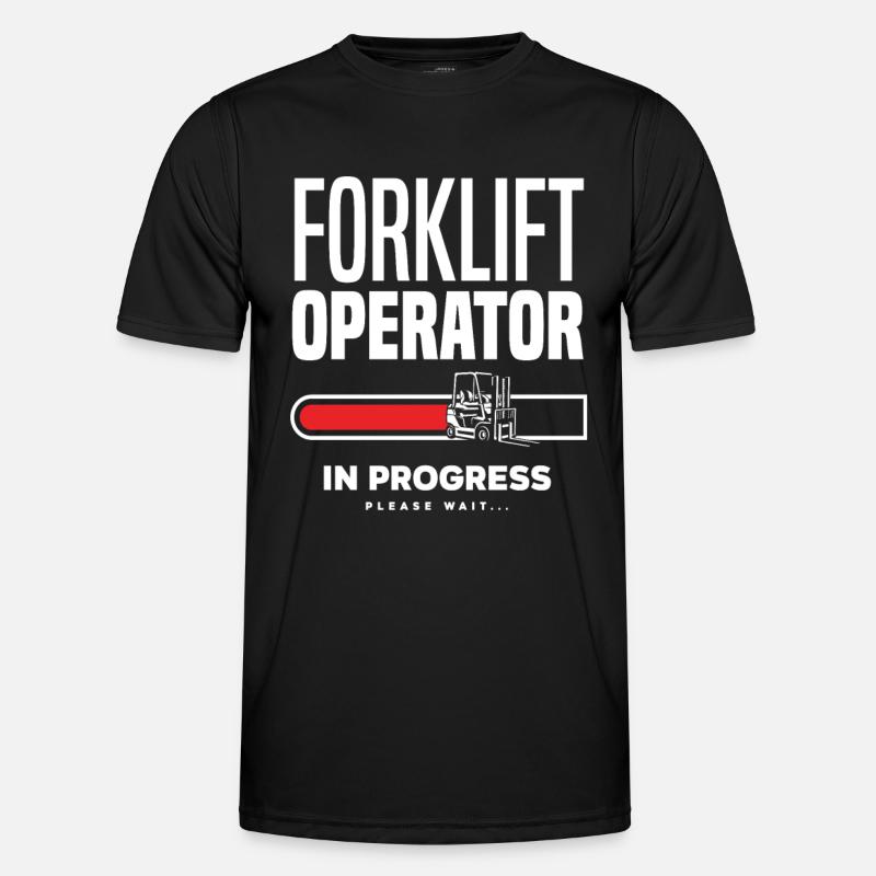 Gabelstaplerfahrer Fortschritt Bitte Warten - Männer Funktions-T-Shirt - Schwarz