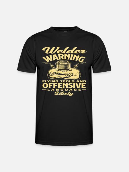 Welders Warning Flying Tools And - Men's Functional T-Shirt - black
