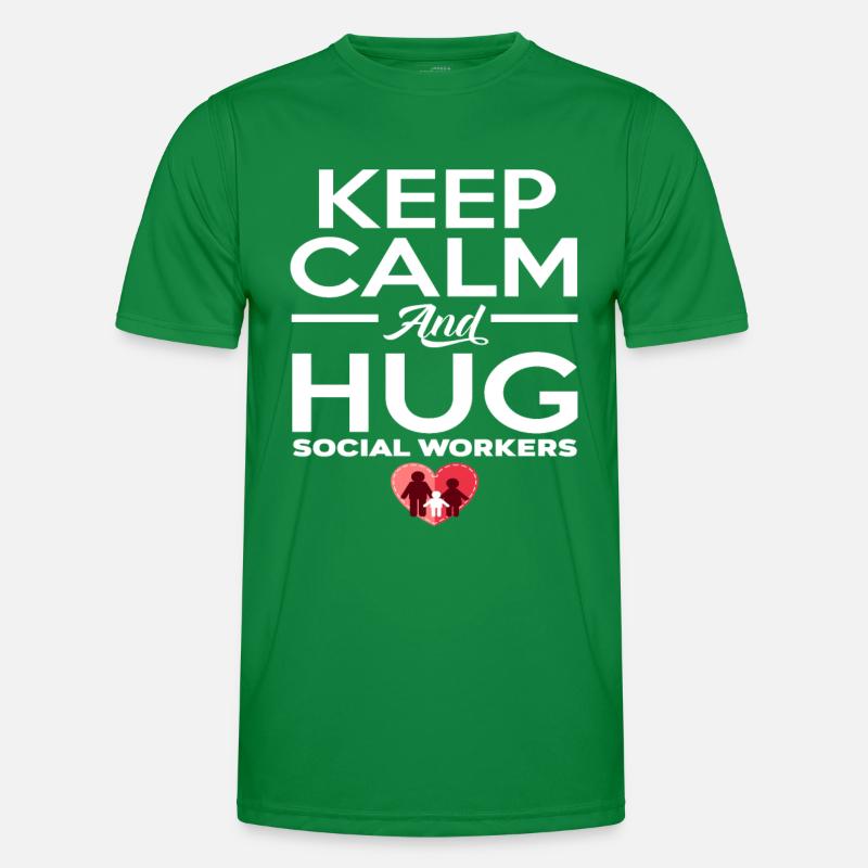 Keep Calm And Hug Social Workers Männer Funktions-T-Shirt