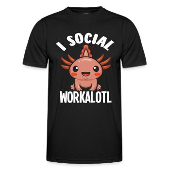 Ich Bin Ein Soziales Workalotl - Männer Funktions-T-Shirt - Schwarz - Vorne - AI Model Male 178 dark (178cm)