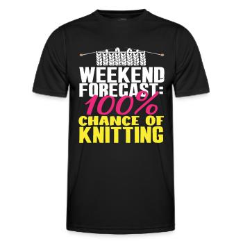 Wochenend-Prognose: 100% Stricken - Männer Funktions-T-Shirt - Schwarz - Vorne - AI Model Male 178 dark (178cm)