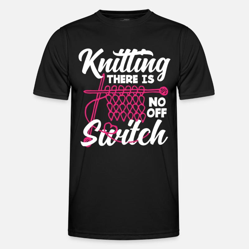 Knitting No Off Switch - Men's Functional T-Shirt - black