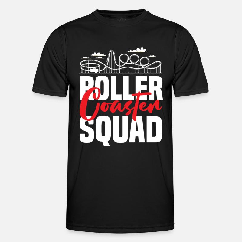 Achterbahn Squad Abenteuerliebe - Männer Funktions-T-Shirt - Schwarz