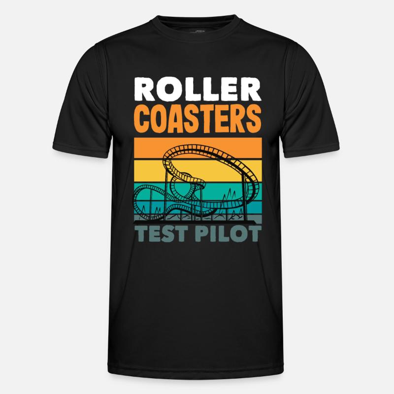 Roller Coaster Test Pilot Adventure - Men's Functional T-Shirt - black