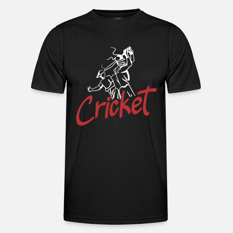 Cricket Player Graphical Illustration - Men's Functional T-Shirt - black