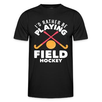 I'd rather play field hockey - Men's Functional T-Shirt - black - Front - AI Model Male 178 dark (178cm)