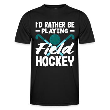 Prefer to play field hockey - Men's Functional T-Shirt - black - Front - AI Model Male 178 dark (178cm)