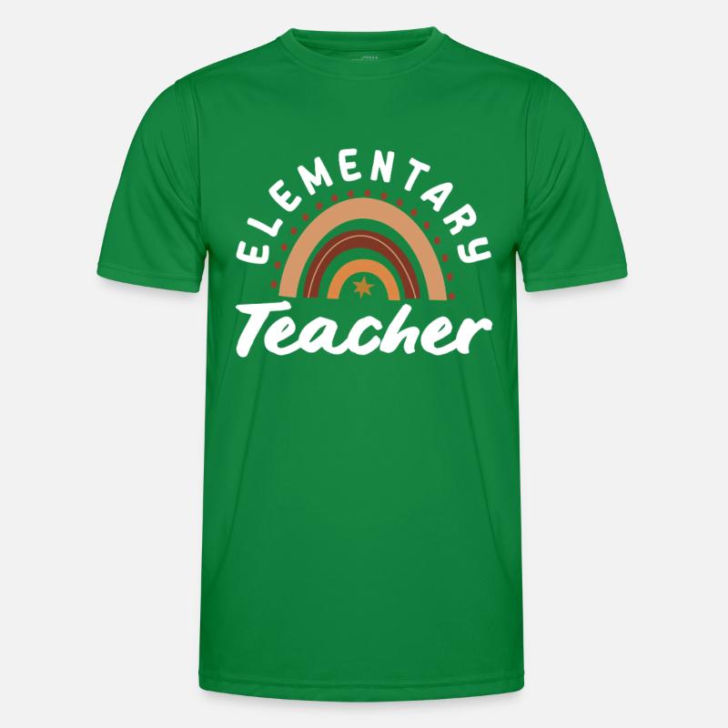 Elementary school teacher retro rainbow design Men's Functional T-Shirt