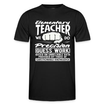 Enseignant à l’école primaire Précision Devinettes Travail Humour - T-shirt sport Homme - noir - Devant - AI Model Male 178 dark (178cm)