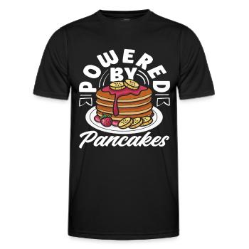 Powered by Pancakes Enjoyment - Men's Functional T-Shirt - black - Front - AI Model Male 178 dark (178cm)
