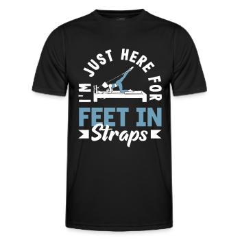 Pilates: Just Here For Feet In Straps - Männer Funktions-T-Shirt - Schwarz - Vorne - AI Model Male 178 dark (178cm)