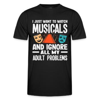Musical Liebhaber Ich Will Musicals Sehen - Männer Funktions-T-Shirt - Schwarz - Vorne - AI Model Male 178 dark (178cm)