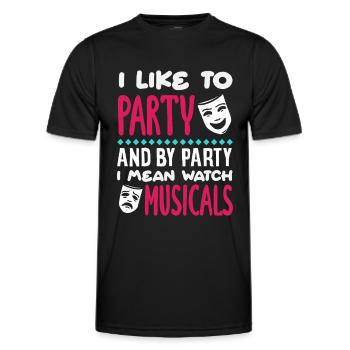 Musical Liebhaber Party Musicals Zitat - Männer Funktions-T-Shirt - Schwarz - Vorne - AI Model Male 178 dark (178cm)