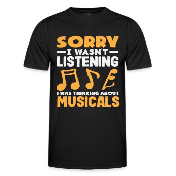 Entschuldigung, Musicals Denken Musical Lover - Männer Funktions-T-Shirt - Schwarz - Vorne - AI Model Male 178 dark (178cm)