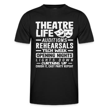Musical Liebhaber Theater Leben Vorhang Hoch - Männer Funktions-T-Shirt - Schwarz - Vorne - AI Model Male 178 dark (178cm)