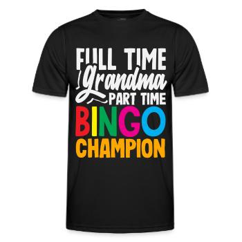 Vollzeit Oma Teilzeit Bingo Spielerin - Männer Funktions-T-Shirt - Schwarz - Vorne - AI Model Male 178 dark (178cm)