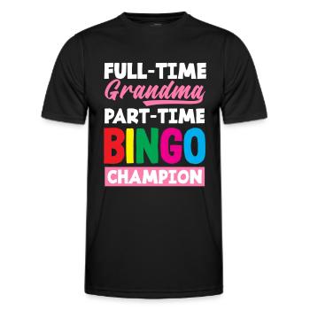 Vollzeit Oma Teilzeit Bingo Champion - Männer Funktions-T-Shirt - Schwarz - Vorne - AI Model Male 178 dark (178cm)