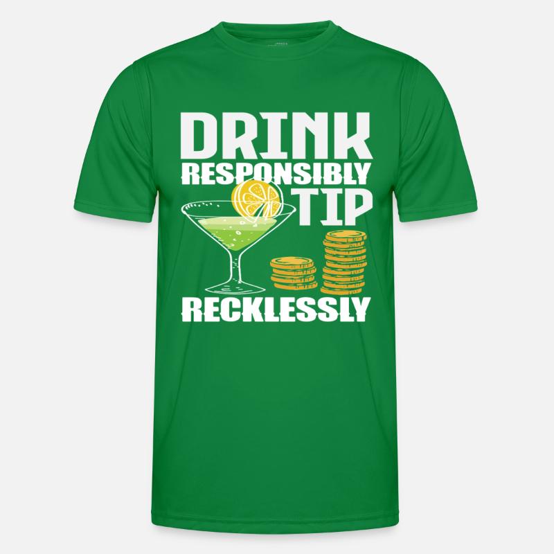 Barkeeper Drink Responsibly Tipp Recklessly Männer Funktions-T-Shirt
