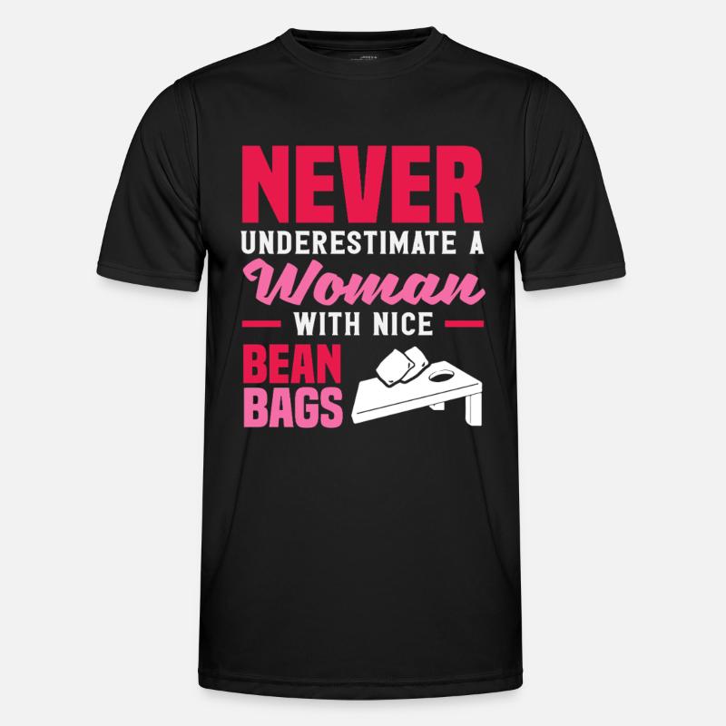 Cornhole Player: Never Underestimate One - Men's Functional T-Shirt - black