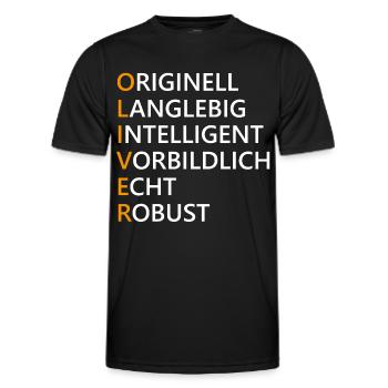 Oliver Name Geschenk - Männer Funktions-T-Shirt - Schwarz - Vorne - AI Model Male 178 dark (178cm)