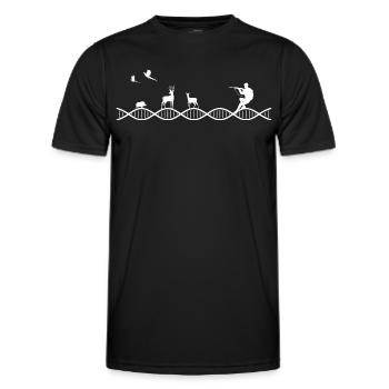 DNA Jagd Jäger - Männer Funktions-T-Shirt - Schwarz - Vorne - AI Model Male 178 dark (178cm)