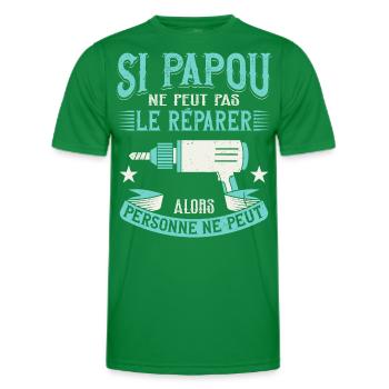 Papou Bricoleur Fete Des Grand Pères Papy - T-shirt sport Homme - vert - Devant - AI Model Male 178 dark (178cm)