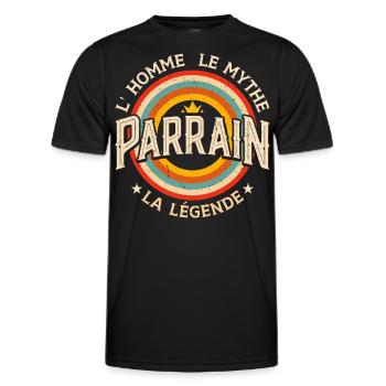 Parrain L'Homme Le Mythe La Legende - T-shirt sport Homme - noir - Devant - AI Model Male 178 dark (178cm)