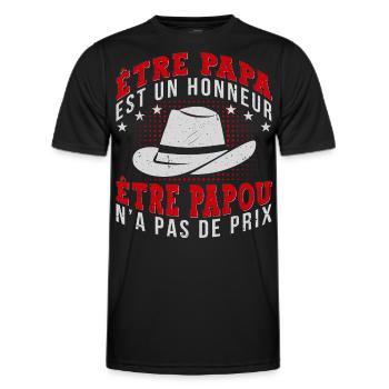Être Papou N'a Pas De Sans Prix Fete Des Grand - T-shirt sport Homme - noir - Devant - AI Model Male 178 dark (178cm)