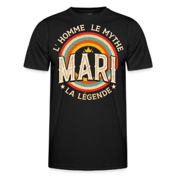 Mari L'Homme Le Mythe La Légende - T-shirt sport Homme - noir - Devant - AI Model Male 178 dark (178cm)