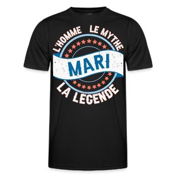 Mari L'Homme Le Mythe La Légende - T-shirt sport Homme - noir - Devant - AI Model Male 178 dark (178cm)