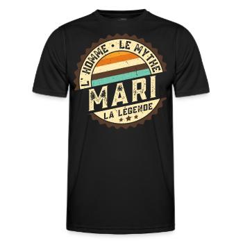 Mari L'Homme Le Mythe La Légende - T-shirt sport Homme - noir - Devant - AI Model Male 178 dark (178cm)