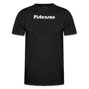 Snowboard - Pistensau - Männer Funktions-T-Shirt - Schwarz - Vorne - AI Model Male 178 dark (178cm)