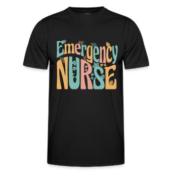Krankenpflegerin - Emergency Nurse - Männer Funktions-T-Shirt - Schwarz - Vorne - AI Model Male 178 dark (178cm)