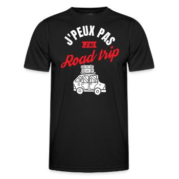 J Peux Pas J Ai Road Trip - T-shirt sport Homme - noir - Devant - AI Model Male 178 dark (178cm)