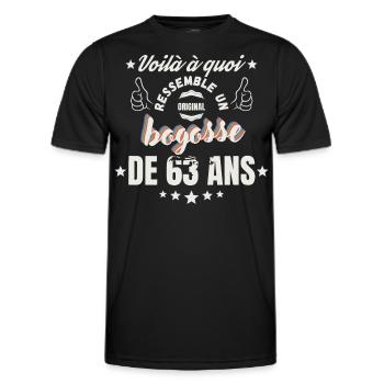 teeshirt Bogosse de 63 Ans Humour - T-shirt sport Homme - noir - Devant - AI Model Male 178 dark (178cm)
