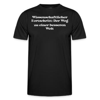 Wissenschaft - Wissenschaftlicher Fortschritt: - Männer Funktions-T-Shirt - Schwarz - Vorne - AI Model Male 178 dark (178cm)