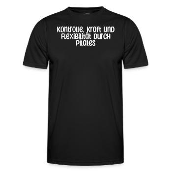 Pilates - Kontrolle, Kraft und Flexibilität durch - Männer Funktions-T-Shirt - Schwarz - Vorne - AI Model Male 178 dark (178cm)