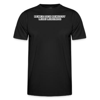 Pilates - Beweg dich bewusst, lebe lebendig - Männer Funktions-T-Shirt - Schwarz - Vorne - AI Model Male 178 dark (178cm)