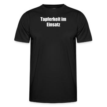 Feuerwehr - Tapferkeit im Einsatz - Männer Funktions-T-Shirt - Schwarz - Vorne - AI Model Male 178 dark (178cm)