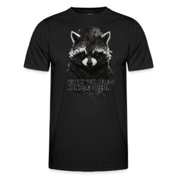 Soutenez votre chasseur local - T-shirt sport Homme - noir - Devant - AI Model Male 178 dark (178cm)
