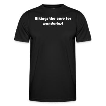 Wandern - Hiking: the cure for wanderlust - Men's Functional T-Shirt - black - Front - AI Model Male 178 dark (178cm)