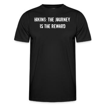 Wandern - Randonnée : le voyage est la récompense - T-shirt sport Homme - noir - Devant - AI Model Male 178 dark (178cm)