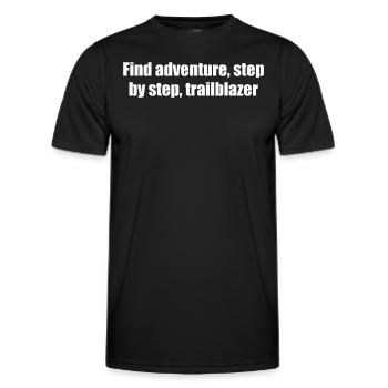 Wandern - Find adventure, step by step, - Männer Funktions-T-Shirt - Schwarz - Vorne - AI Model Male 178 dark (178cm)