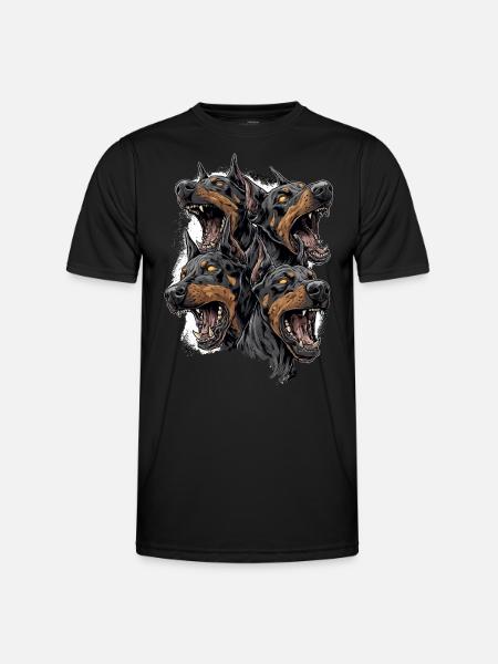 Cerberus Angry Dobermans – Aggressive Dogs - Men's Functional T-Shirt - black