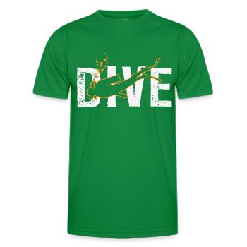 diving - Men's Functional T-Shirt - kelly green - Front - AI Model Male 178 dark (178cm)