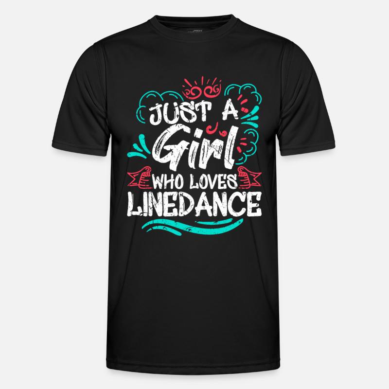 Linedance Geschenk - Männer Funktions-T-Shirt - Schwarz