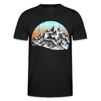 Randonnées montagnes montagnes alpines alpinisme montagne - T-shirt sport Homme - noir - Devant - AI Model Male 178 dark (178cm)