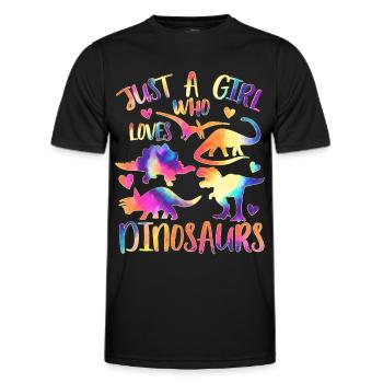 Just a girl who loves dinosaurs - Men's Functional T-Shirt - black - Front - AI Model Male 178 dark (178cm)